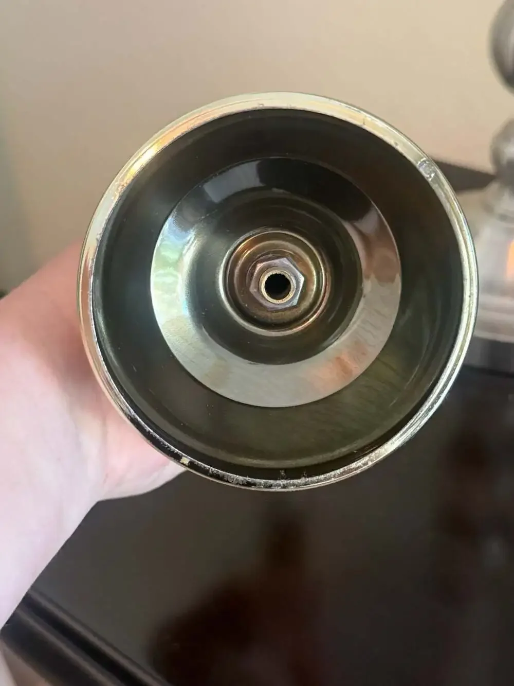 Vintage Brass and Wood Taper Candle Holder